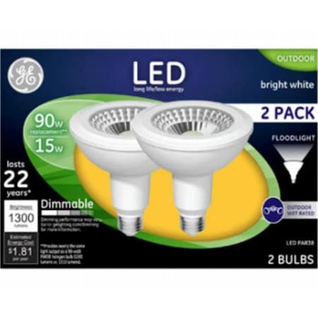 Current G E Lighting 225772 15W Dimmable Medium Base Par38 Light Bulb; Pack of 2 225772